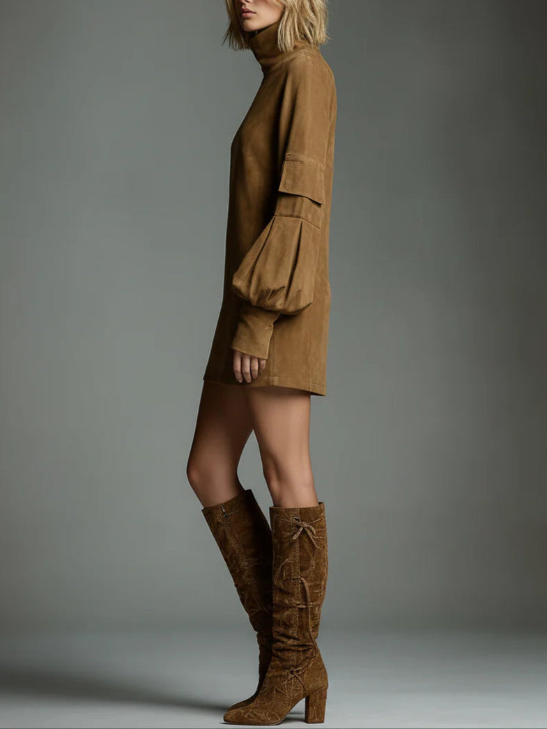 Marlowe | Retro Suede Mini Dress